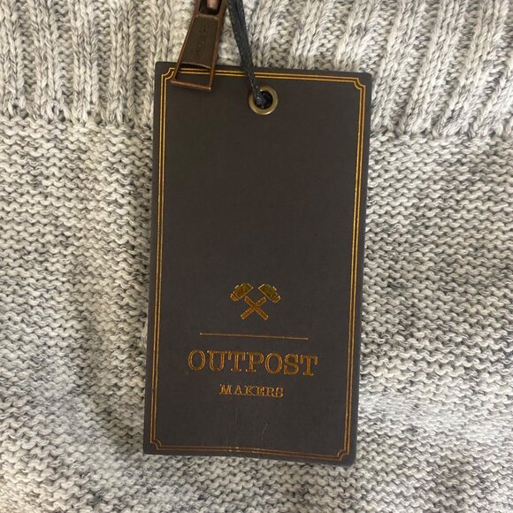 Outpost Makers Ribbed Knit Sweater Mens L Gray 1/4 Career Zip NWT - Picture 5 of 12